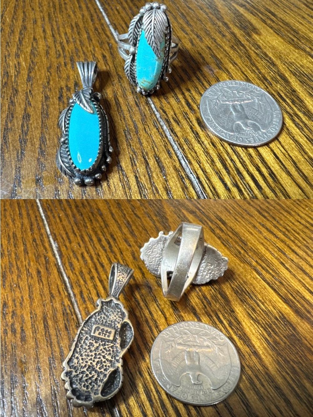 Sterling Silver/Turquoise Pendant and Ring Set
